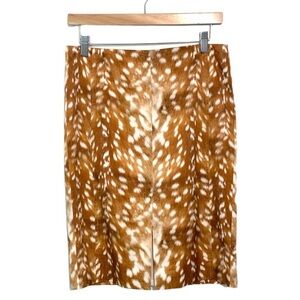 Worth Brown and White Spotted Pencil Skirt
